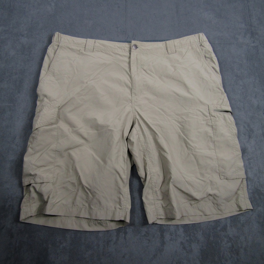 Columbia Cargo Shorts Mens 42 Tan Nylon Hiking Fishing Outdoor AM4084